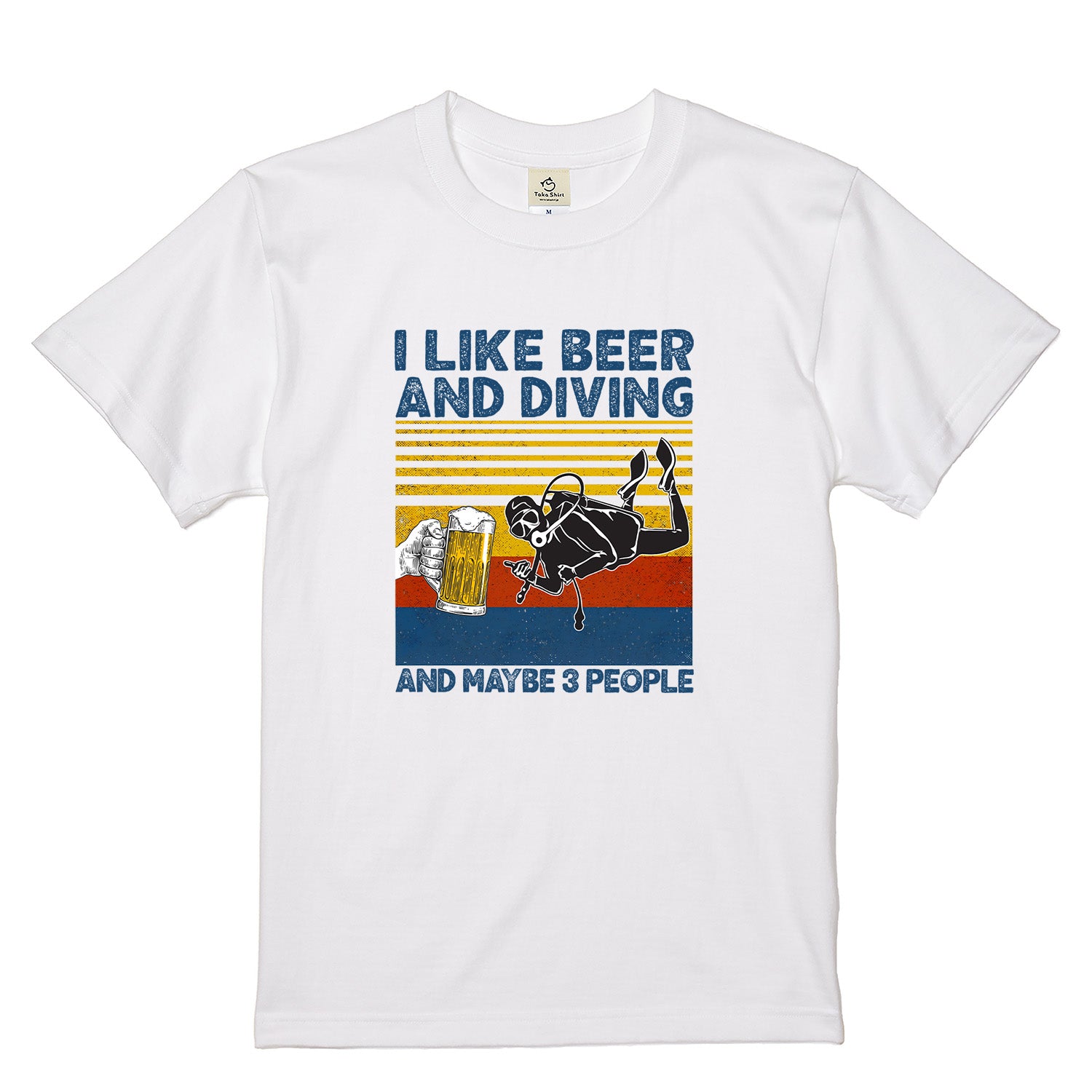 「I LIKE BEER AND DIVING」ビール&ダイビングが好き Tシャツ